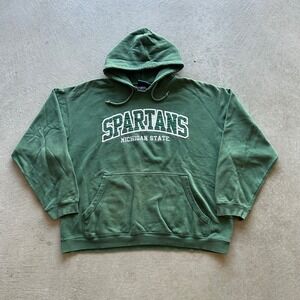 Vintage Michigan State University Sweatshirt Size XXL Green MSU Hoodie NCAA